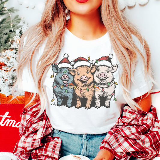 Graphic Tee, Tshirt, Christmas, Holiday, Piglets