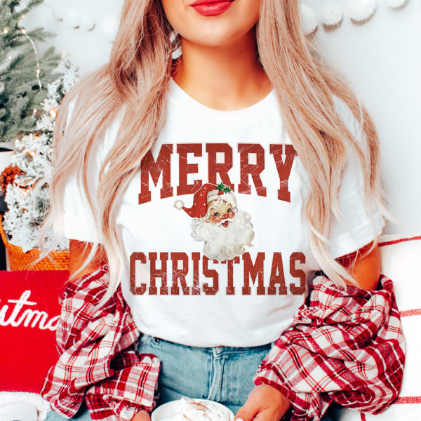 Graphic Tee, Tshirt, Christmas, Holiday, Bows, Merry Santa