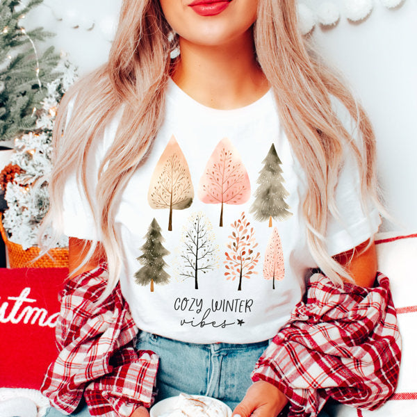 Graphic Tee, Tshirt, Christmas, Holiday, Pastel Trees