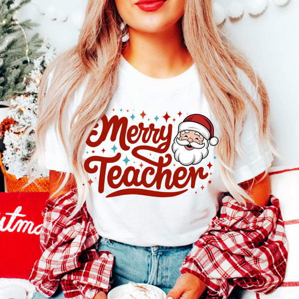 Graphic Tee, Tshirt, Teacher, Christmas, Holiday, Merry Teacher