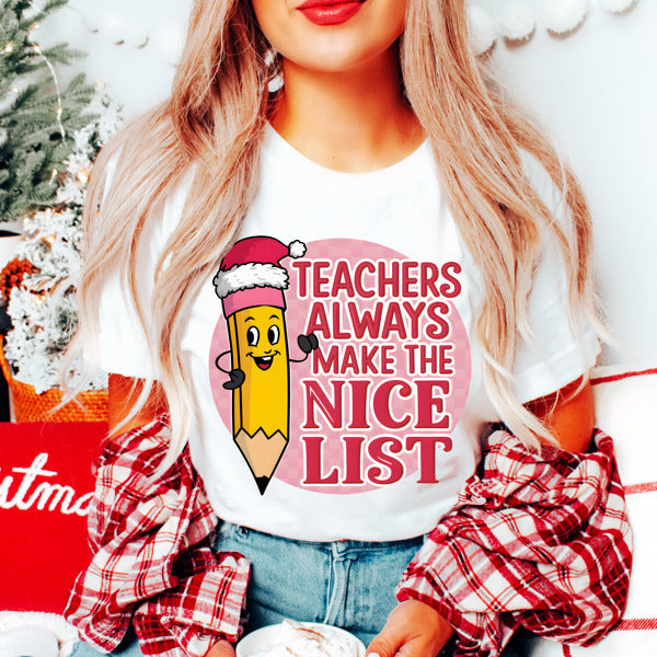 Graphic Tee, Tshirt, Teacher, Christmas, Holiday, Nice List