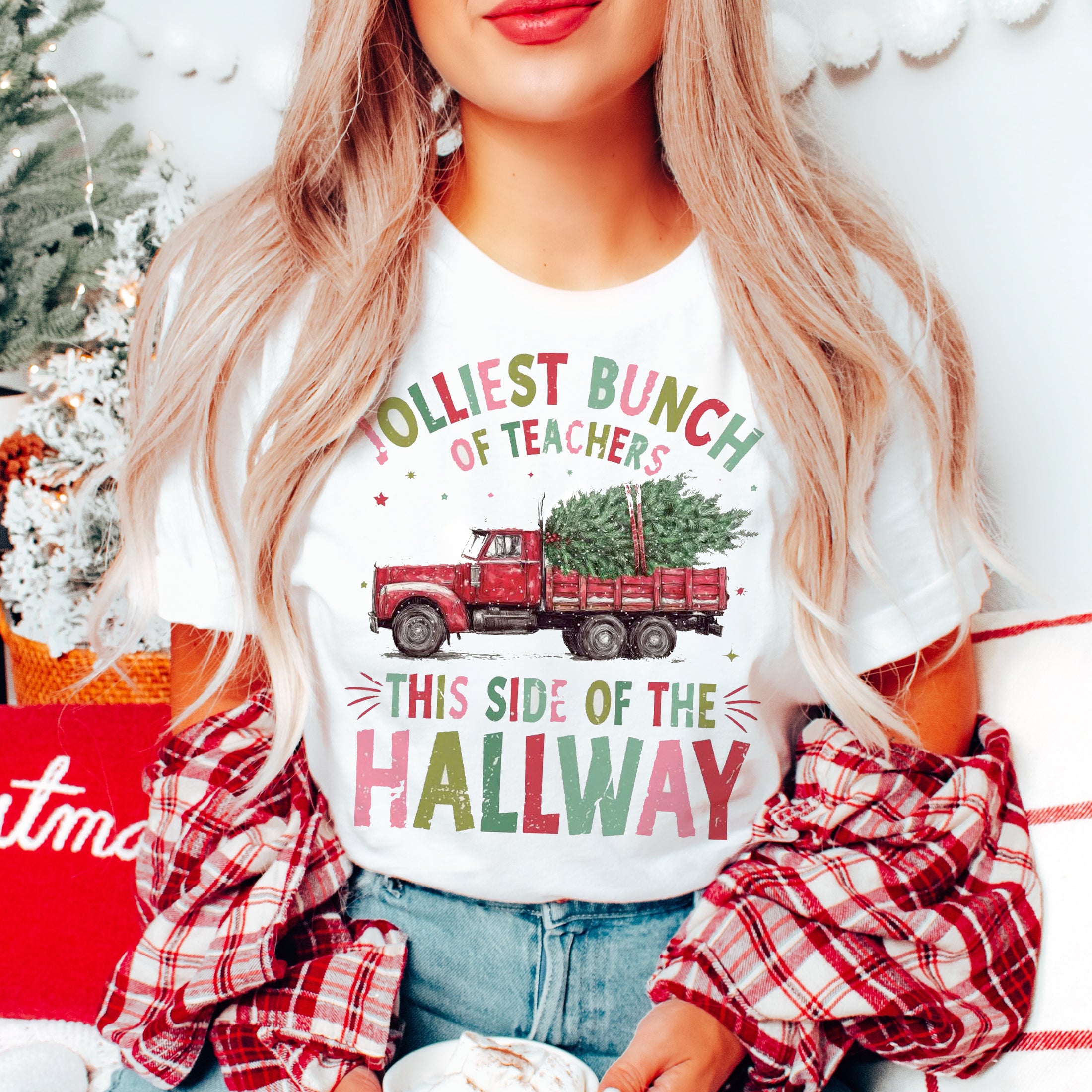 Graphic Tee, Tshirt, Teacher, Christmas Jolliest Hallway