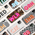 Load image into Gallery viewer, Personalized Shadow Initial Phone Case, Custom Name, iPhone 16, 15, 14, 13, 12, Magsafe, Pro Max, Plus,Mini, Tortoise, Cow, Leopard, Stripes
