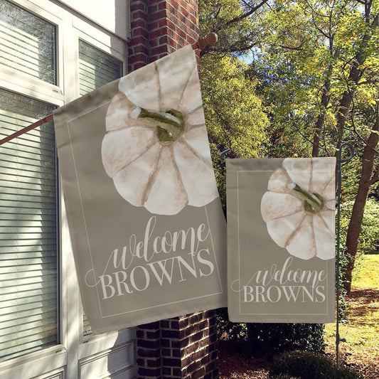 Personalized Fall Flags, House, Garden Flags, Porch, Yard Flags, Fall Decor, Autumn,Thanksgiving Pumpkin Classy Modern Minimalist Fall Decor