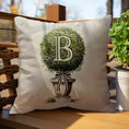 Load image into Gallery viewer, Personalized Pillow Cover, Monogram, Custom Pillow, Modern Preppy Pillows, Minimalist Classy, Topiary, Initial, Antique Vintage
