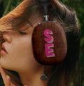 Load image into Gallery viewer, Personalized Airpods Max Covers, Custom Air Pod Max, Snap Headphone Protective Cover, Initials, Letters, Dark Modern Wood, Shadow Initials
