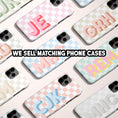 Load image into Gallery viewer, Personalized Airpods Max Covers, Custom Air Pod Max, Snap Headphone Protective Cover, Initials,Letters, Minimalist, Pastel Checkers, Neutral
